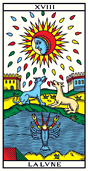 XVIII LA LVNE • Tarot de Marseille Edition Millennium