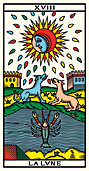 XVIII LA LVNE • Tarot de Marseille Edition Mini-Millennium • Wilfried Houdouin 2020