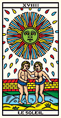 XVIIII LE SOLEIL • Tarot de Marseille Edition Mini-Millennium • Wilfried Houdouin 2020